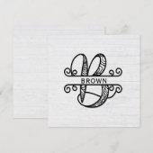 Monogram letter B met familienaam Notitiekaartje (Voorkant / Achterkant)