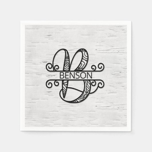 Monogram letter B met familienaam Servet (Voorkant)