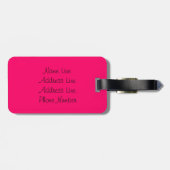 Monogram letter B met levendige framboos Bagagelabel (Achterkant horizontaal)