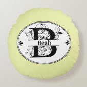 Monogram letter B met Schattige achterzijpatroon Rond Kussen (Voorkant)