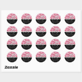 Monogram letter B roze rozen Sticker (Vel)