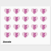 Monogram letter B roze rozen Sticker (Vel)