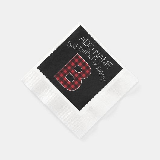 Monogram Letter B - zwart gebuffel rood zwart Servetten (Hoek)