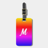 Monogram Letter-Bagagelabel regenboogkleuren Bagagelabel (Voorkant verticaal)