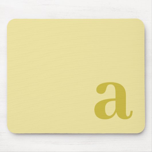 Monogram Letter Bleekgeel & Mosterd Minimalistisch Muismat (Voorkant)