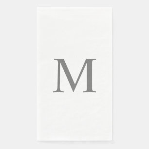 Monogram Letter Bruiloft Feest Grijs Op Maat Servet