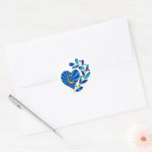 Monogram letter C blauw hart Ronde Sticker (Envelop)