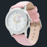 Monogram letter C doodle hart meisjes claire custo Horloge<br><div class="desc">Monogram letter C harten en bloemen voeg je eigen naam horloge, momenteel leest Claire. Leuke doodle tekening ontwerp van de letter C omringd door kloknummers en harten in warm grijs, geel, roze en paarse. Voor deze brief en andere brieven zijn andere overeenkomende objecten beschikbaar. Uniek ontwerp en inkttekening door Sarah...</div>