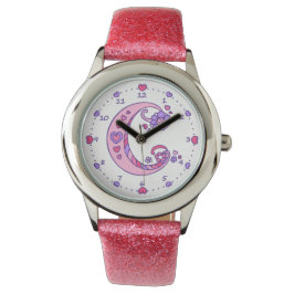 Monogram letter C doodle hart meisjes horloge