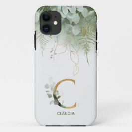 Monogram Letter C Elegant Groen Case-Mate iPhone Case