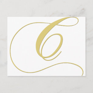Monogram Letter C Golden Single Briefkaart