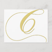 Monogram Letter C Golden Single Briefkaart (Voorkant)