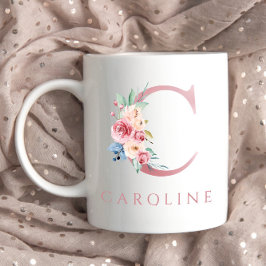 Monogram Letter C Koffiekoffie Waterverf Mok