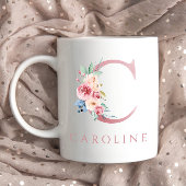 Monogram Letter C Koffiekoffie Waterverf Mok