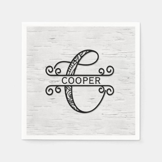 Monogram Letter C met familienaam Servet (Voorkant)