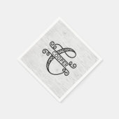 Monogram Letter C met familienaam Servet (Hoek)