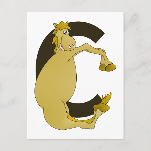 Monogram letter C Pony Briefkaart (Voorkant)