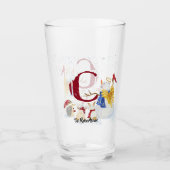 Monogram Letter C Snowy Kerstmis Angel Snowman Glas (Voorkant)