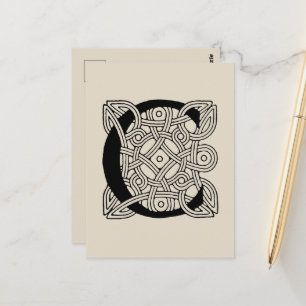 Monogram Letter C Vintage Keltische Knoopprint Briefkaart