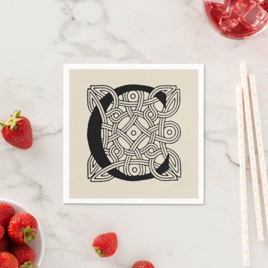 Monogram Letter C Vintage Keltische Knoopprint Servet (Insitu)