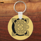 Monogram Letter C Vintage Keltische Knoopprint Sleutelhanger (Voorkant)