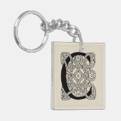 Monogram Letter C Vintage Keltische Knoopprint Sleutelhanger (Voorkant Links)