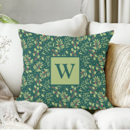 Monogram Letter Christmas Greenery Sierkussen