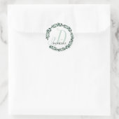 Monogram Letter D Aangepaste Naam Minimalistische  Ronde Sticker (Tas)