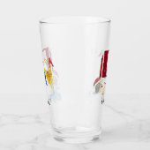 Monogram Letter D Cute Angel Snowman Kerstmis Glas (Links)