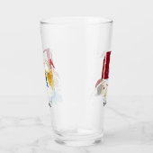 Monogram Letter D Cute Angel Snowman Kerstmis Glas (Rechts)