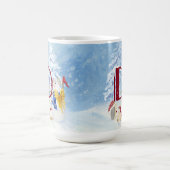 Monogram Letter D Cute Angel Snowman Kerstmis Koffiemok (Center)
