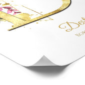 Monogram Letter D Gold Foil & Pink Floral Nursery Poster (Hoek)