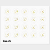 Monogram Letter D Golden Single Ronde Sticker (Vel)