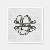 Monogram Letter D met familienaam Servet (Voorkant)