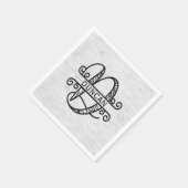 Monogram Letter D met familienaam Servet (Hoek)
