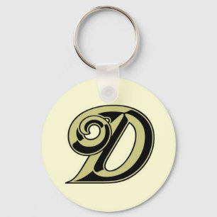 Monogram Letter D Sleutelhanger