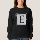 Monogram Letter E Alphabet E Initial Navy Blue   Trui (Voorkant)