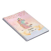 Monogram Letter E Baby Giraffe Girl Daily Diary Notitieboek (Rechterzijde)