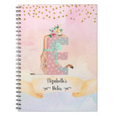 Monogram Letter E Baby Giraffe Girl Daily Diary Notitieboek (Voorkant)