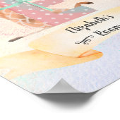 Monogram Letter E Baby Giraffe Meisje Kinderkamer  Poster (Hoek)