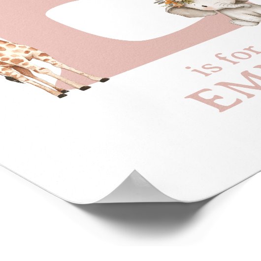 Monogram Letter E Boho Jungle Thema Kinderkamer Mu Poster (Hoek)