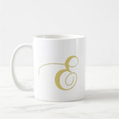 Monogram Letter E Golden Single Koffiemok (Links)