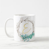 Monogram letter E in krans Koffiemok (Links)