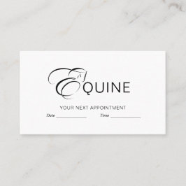 Monogram letter E Paard Afsprakenkaartje