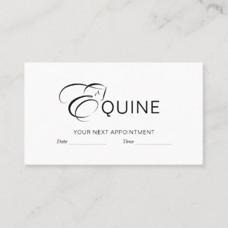 Monogram letter E Paard Afsprakenkaartje