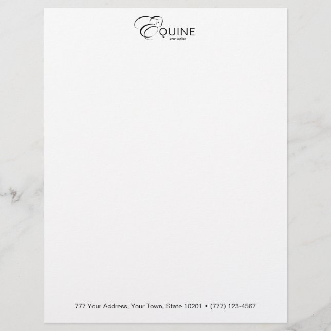 Monogram letter E Paard Briefhoofd (Voorkant)