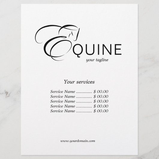 Monogram letter E Paard Flyer (Voorkant)