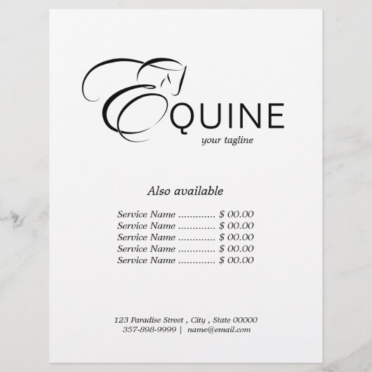 Monogram letter E Paard Flyer (Achterkant)