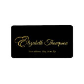 Monogram Letter E Paard in gouden glitter Etiket (Voorkant)