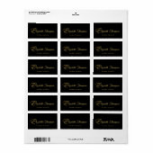 Monogram Letter E Paard in gouden glitter Etiket (Full Sheet)